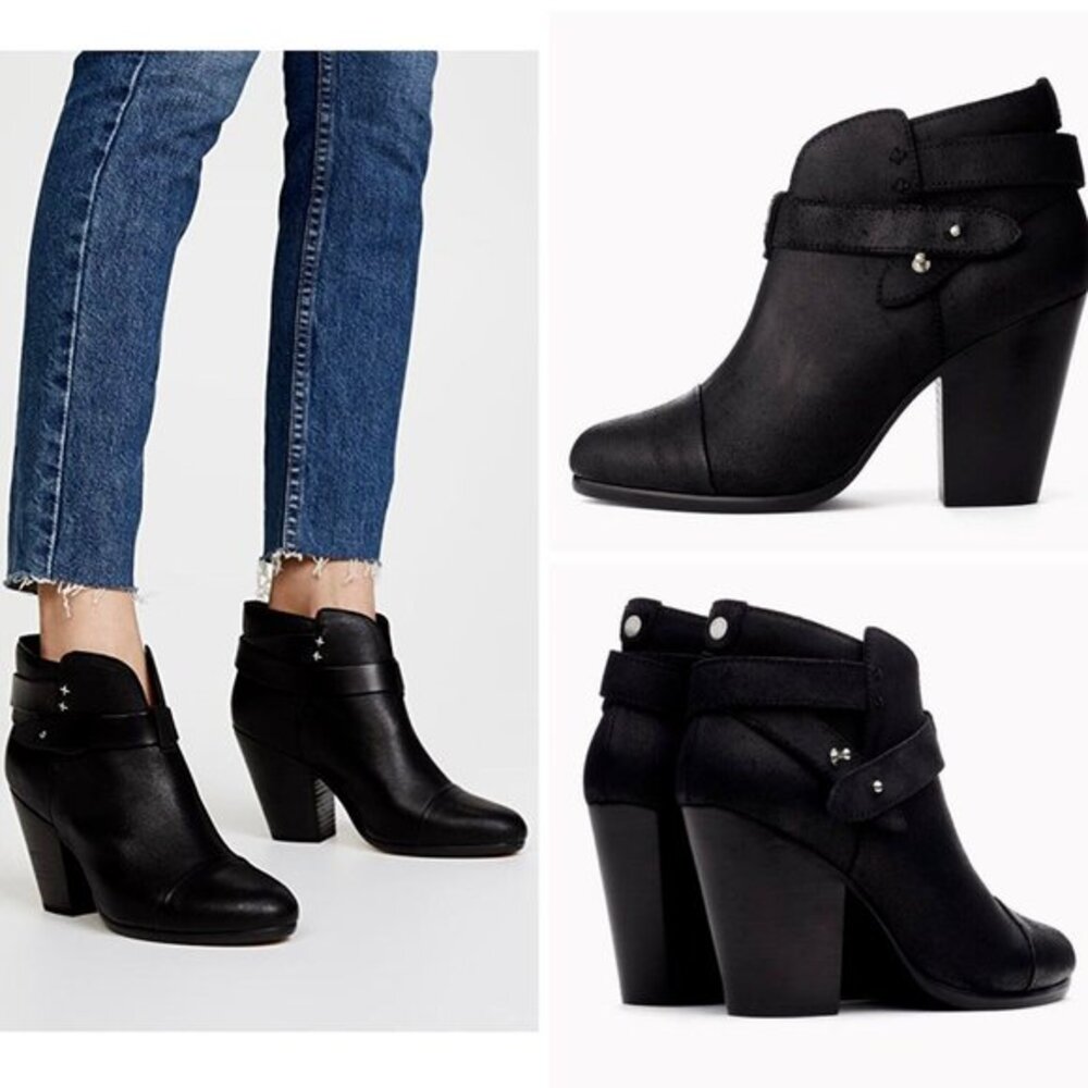 Rag & Bone‎ Harrow Boots Leather Ankle Women 40 US10 $495 Leather Heel Booties